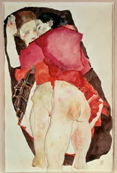 To jenter (gouache, akvarell og blyant)