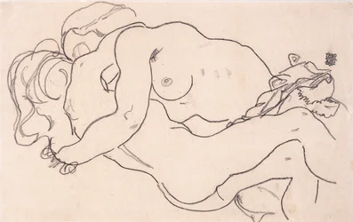 To omfavnende kvinnelige nakenbilder, 1918