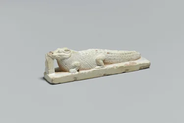 Krokodillefigur, fra Fayum, 332 BC-395 AD (fajanse)