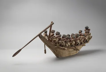 Modellbegravelsesbåt, fra Beni Hasan, sannsynligvis Middle Kingdom, ca. 2060-1786 (blandet media)
