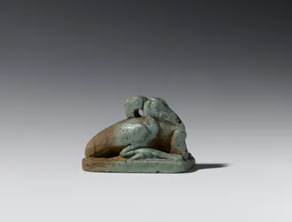 Liten figur av en ibis, sen periode til ptolemaisk periode, 664-30 f.Kr. (fajanse)