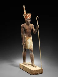 Guardian Figure, ca. 1900 f.Kr. (sedertre med gips og maling)