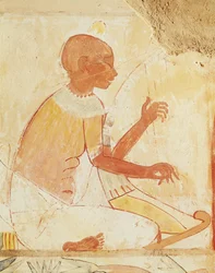 Blind Harpist Singing, fra graven til Nakht, New Kingdom (veggmaleri)