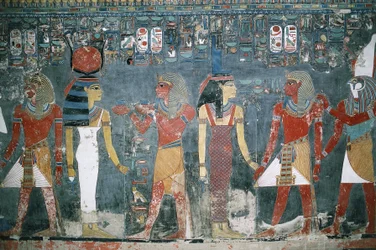 Egypt, Luxor, Kongenes dal, Horemhebs grav, veggmaleri