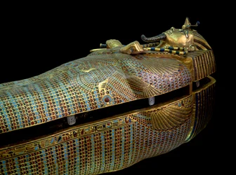 Egyptisk oldtid: sarkofag fra Tutankhamons skatt (Tutankhamon eller All-Ankh-amun)