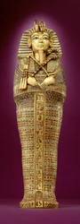 Forside av en av de kanopiske kistene fra Tutankhamons grav (ca. 1370-1352 f.Kr.), Det nye riket