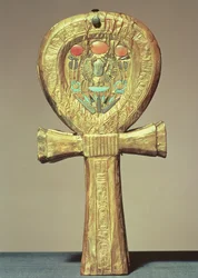 Speiletui i form av en ankh, fra Tutankhamons grav, Det nye rike, ca. 1370-52 f.Kr.