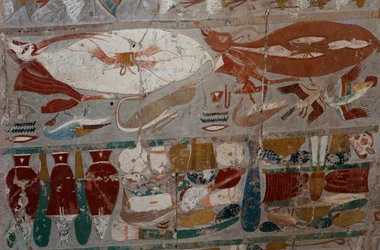 Malet basrelieff, Dronning Hatshepsuts likhustempel, Djeser-Djeseru (Det helligste av helligste), Deir el-Bahri, Luxor, Theben (Unescos verdensarvliste)