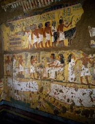 Rekonstruksjon av Maias kapell, Deir el-Medina, leire og malt stukkatur, egyptisk sivilisasjon, Det nye riket, XVIII. dynasti
