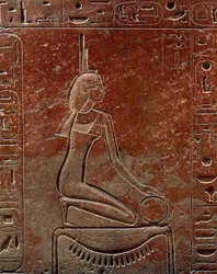 Sarkofag av dronning Hatshepsut fra Kongenes dal, Egypt, detalj, Det nye riket, 18. dynasti