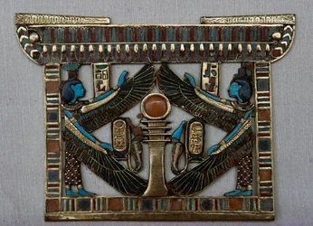 Tempelformet brystplate, Tutankhamons skattkammer, Egypt, egyptisk sivilisasjon, Det nye riket, XVIII. dynasti