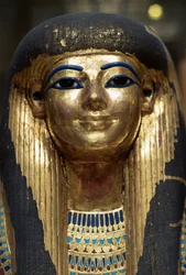 Tjuyas dødsmaske, fra Yuya og Tjuyas grav, Kongenes dal, Egypt, egyptisk sivilisasjon, Det nye riket, XVIII. dynasti