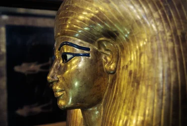 Tjuyas sarkofag, fra Yuya Tjuyas grav, Kongenes dal, Egypt, egyptisk sivilisasjon, Det nye riket, XVIII. dynasti, detalj