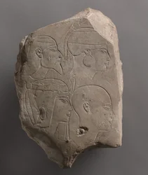 Prøvestykke arbeidet på begge sider, ca. 1391-1353 f.Kr