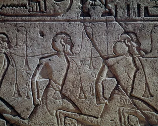 Assyriske fanger av Ramses II, relieff, hovedtempelet i Abu Simbel (Unescos verdensarvliste)