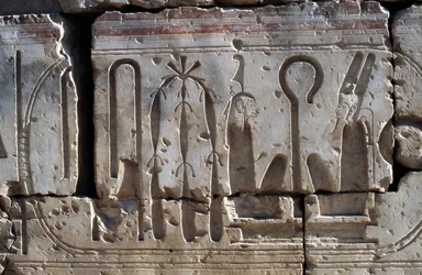 Basrelieff, Ramses II-tempelet, Abydos (Abydos), Egypt, egyptisk sivilisasjon, Det nye riket, 19. dynasti