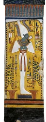 Egypt, Theben, Luxor, Queens Valley, Tomb of Nefertari, veggmaleri av Osiris i gravkammer fra 19. dynasti