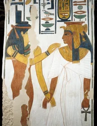 Nefertari, detalj fra freskomaleriene i det andre kammeret i graven til Nefertari, Valley of Queens, Luxor, Theben (Unescos verdensarvliste
