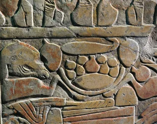 Relieff som viser matoffer til guddommene, fra Abydos