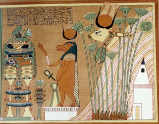 Thoueris og Hathor i papyrusen. College ligner på papyrusen til Ani, fra Theben