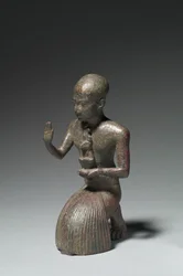 Statuett av en knelende prest, 1186-1069 f.Kr
