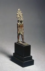 Figur av Harsaphes, en værerhodet guddom, sen periode, ca. 600 f.Kr. (bronse)