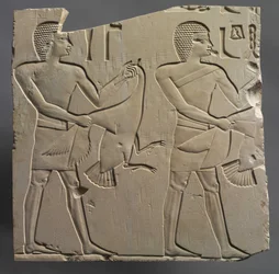 Profet og lektor-prest med ofringer av levende gjess, ca. 667-647 f.Kr.