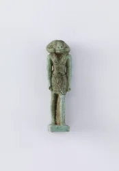 Stående figur av guddommen Khnum, Saite-perioden, 664-525 f.Kr. (fajanse)