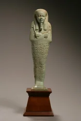 Ushabti-figur for Neferibre-si-Neith, sendynastisk periode, Amasis regjeringstid, 570–526 f.Kr. (fajanse)