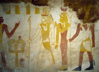 Veggmalerier fra Tomb of Pa Nentwy, Bahariya Oasis, Giza, Egypt Egyptian Civilization, 26th Dynasty, 663-525 BC