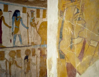 Veggmalerier fra Tomb of Pa Nentwy, Bahariya Oasis, Giza, Egypt Egyptian Civilization, 26th Dynasty, 663-525 BC