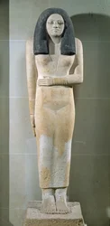 Statue av Nesa, Det gamle rike (malt kalkstein)
