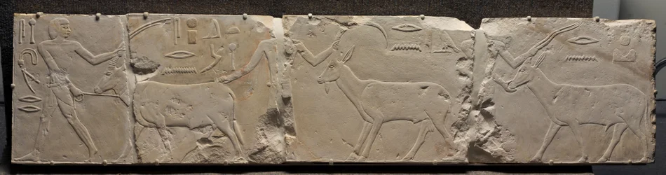 Relieff av menn som bringer ørkendyr, ca. 2311-2281 f.Kr