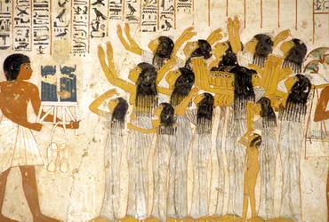 Det gamle Egypt, Maleri/freske, Grædende kvinner i begravelsesprosesjonen, Ramoses grav, Theben, Adelsdalen