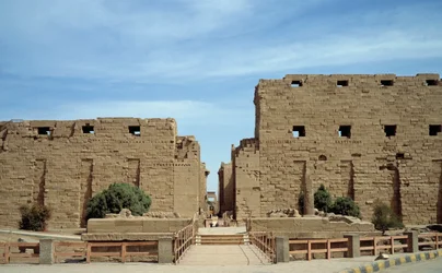 Egyptisk antikvitet: utsikt over Karnak-tempelet. Egypt