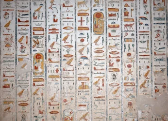 Veggmaleri med hieroglyfer, Kongenes dal, Luxor