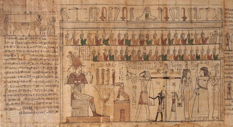 Tsekhons dødebok, detaljer, veiing av sjeler (psykostase), -664 til -332 (papyrus)