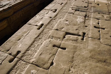 Egyptisk antikvitet: detalj av taket, Hathor-tempelet, Denderah, Egypt