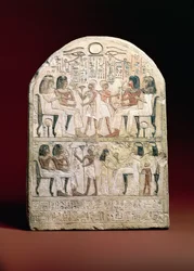 Begravelsesstela, 156 f.Kr. (malt kalkstein)