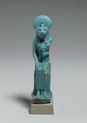 Sittende figur av Sekhmet, 305-30 f.Kr. (glasert fajanse)