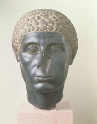 Brooklyn Black Head, muligens fra Mitrahineh, sen ptolemaisk periode (ca. 50 f.Kr.) (dioritt)