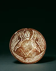 Fatimid rik, konisk figurell bolle med brun glans