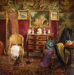 Et interiør av en Boudoir