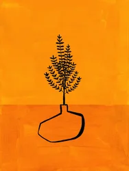 Oransje, minimalistisk plante