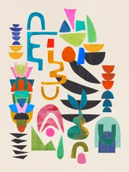 Levende geometrisk abstrakt kunst