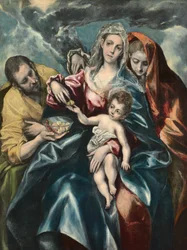 Den hellige familie med Maria Magdalena, ca. 1590-95 (olje på lerret)
