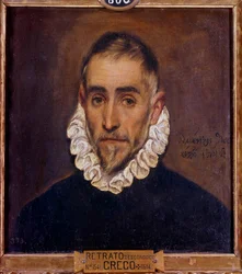 Portrett av en gentleman-maleri av Domenikos Theotokopoulos dit El Greco (1541-1614) 1604 Søn. 0,64 x 0,51 m Madrid, Prado-museet