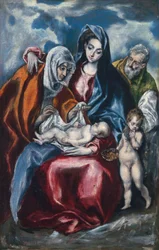 Den hellige familie med Saint Anne og spedbarnet døperen Johannes