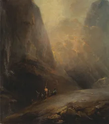 Fjelllandskap med Banditti