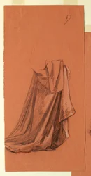 Tegning, draperi (studie for oljemaleri, «Bryllupsprosesjon» eller «Dansen», 1872–79